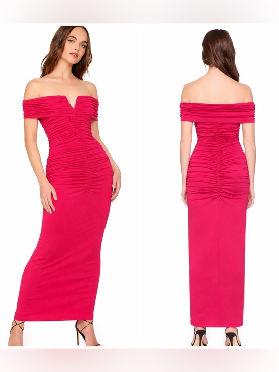 Susana Monaco Dresses & Skirts - New! Susana Monaco V Wire Gathered Off Shoulder Ruched Maxi Dress 💗 Small NWT!
